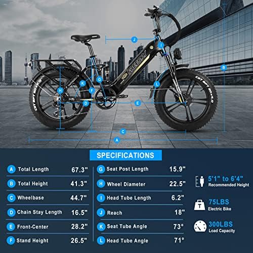 Freesky Step Thru Electric Bike For Adults 750w High Speed Motor 48v