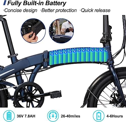 Hiland Rockshark 20 Inch Folding Electric Bike For Adults Electirc