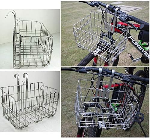 Gle2016 Folding Bike Front Basket Rust Proof Detachable Folding Rear