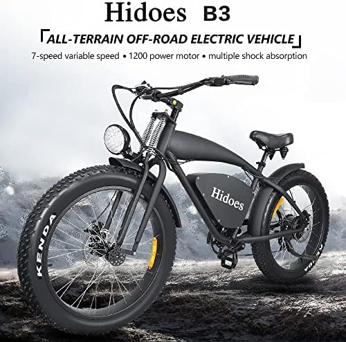 Hidoes Electric Mountain Bike for Adults, 1200W Electric Bicycle with ...